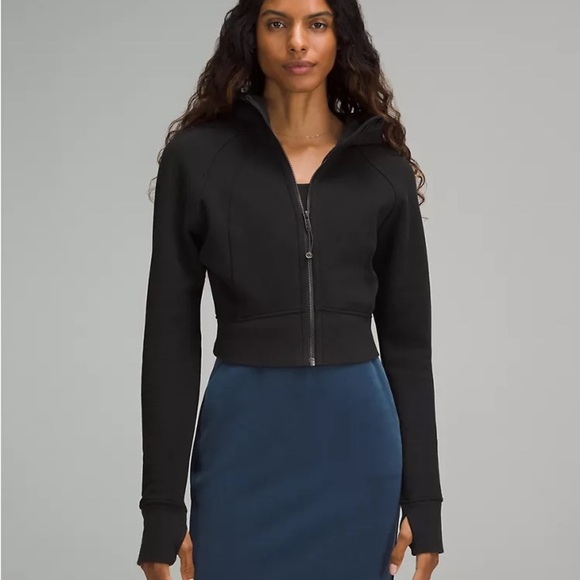 lululemon athletica Jackets & Blazers - Lululemon scuba full-zip cropped hoodie Chic Black Jacket for Women sweatshirt
